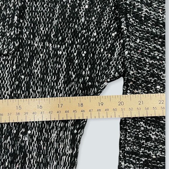 Love‎ Change Womens Sweater Knit Pullover Long Sleeve Pocket Black White Small - Picture 7 of 8